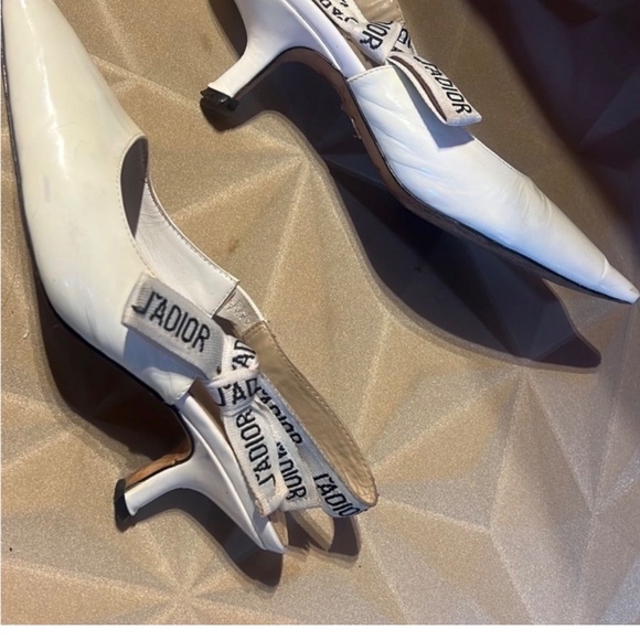 Authentic Dior white kitten heels size EU 37 - Picture 6 of 6